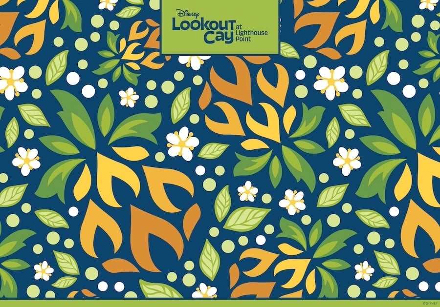 Disney Lookout Cay at Lighthouse Point Leaves Pattern Wallpaper