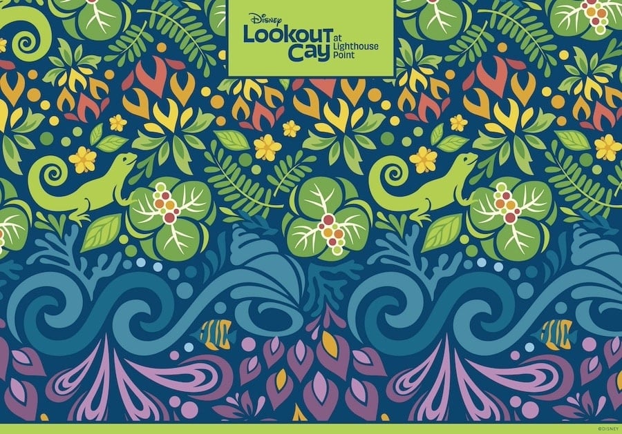 Disney Lookout Cay at Lighthouse Point Lizard Pattern Wallpaper