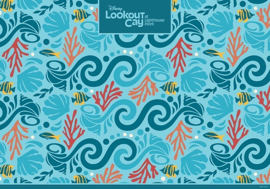 Disney Lookout Cay at Lighthouse Point Ocean Pattern Wallpaper