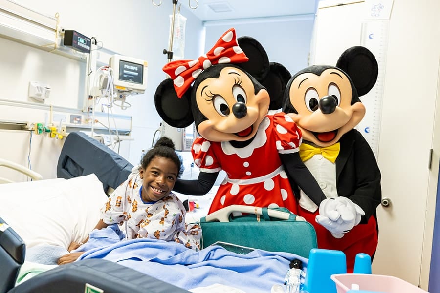 Mickey Mouse and Minnie Mouse surprise patients at the Childrens Hospital of Orange County