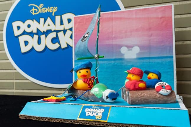 a Rubber Duck Scene with Donald Duck Huey Dewey and Louie