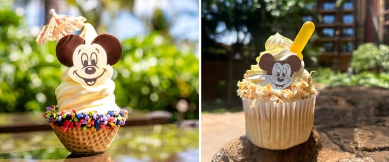 Mickey and Minnie Waffle Bowl DOLE Whip Cupcake