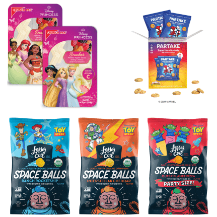 Disney Princess Crunch Pak Marvel Crunchy Super Hero Sprinkle Mini Cookie Snack Packs Toy Story Outer Pizza Planet and Toy Story Interstellar Cheddar flavored Space Balls