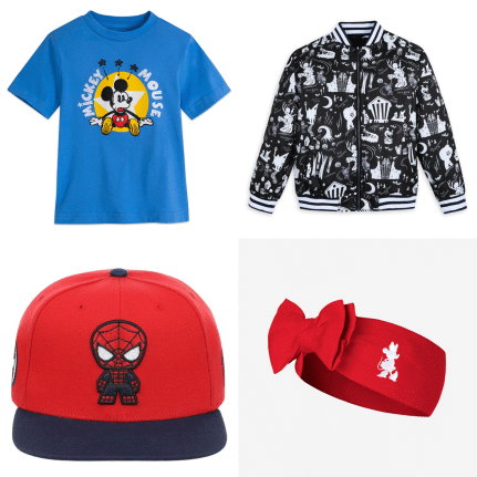 Blue Mickey Mouse t shirt The Nightmare Before Christmas Varsity Jacket Spider Man Snapback Minnie Mouse Bow Headband