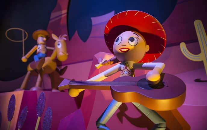 | The Main Street Mouse Jessie and Bullseye As Dolls in it's a small world"