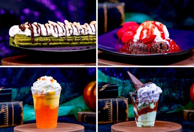 | The Main Street Mouse Matcha Chai Madness Churro Lava Cake Candy Corn Float Witch's Hat Sundae
