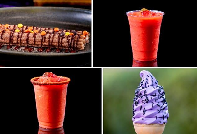 | The Main Street Mouse Peanut Butter chocolate Churro Fire Truck Slush Strawberry Slush Margarita Mater's Haul-O-Ween Cone
