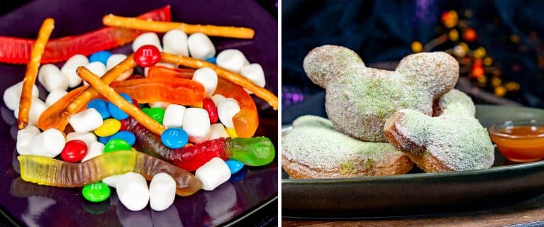 | The Main Street Mouse Trick or treat Mix Tangy Apple Mickey shaped Beignets