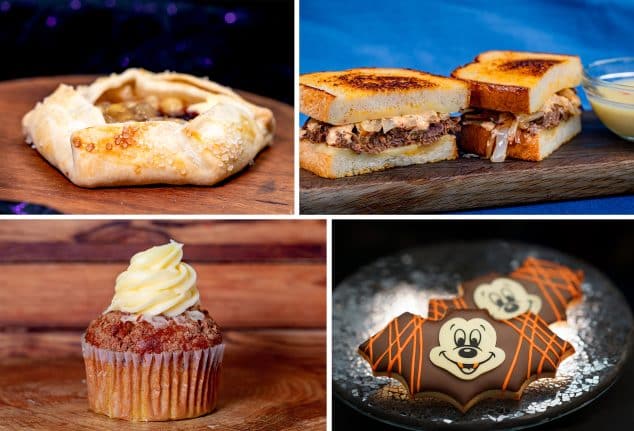 | The Main Street Mouse Pear Blackberry Cheesecake Crostata Boo gogi Toasted Sandwich with Corn Cheese Soup Pumpkin Muffin Mickey Bat Cookie