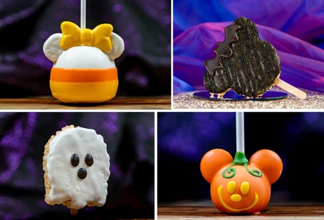 | The Main Street Mouse Candy Corn Minnie Apple Minnie Bat Cereal Treat Ghost Cereal Treat Pumpkin Mickey Cake Pop