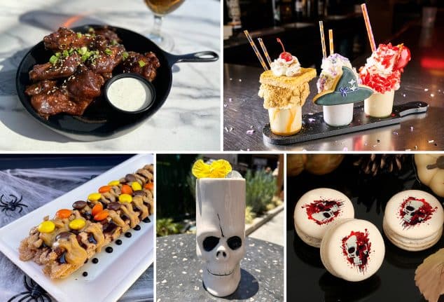 | The Main Street Mouse Black Garlic Thai Chili Wings Fright Night Mini Crazyshake Flight Spooky Churro Casa De Sangre Margarita Caramel Apple Macarons