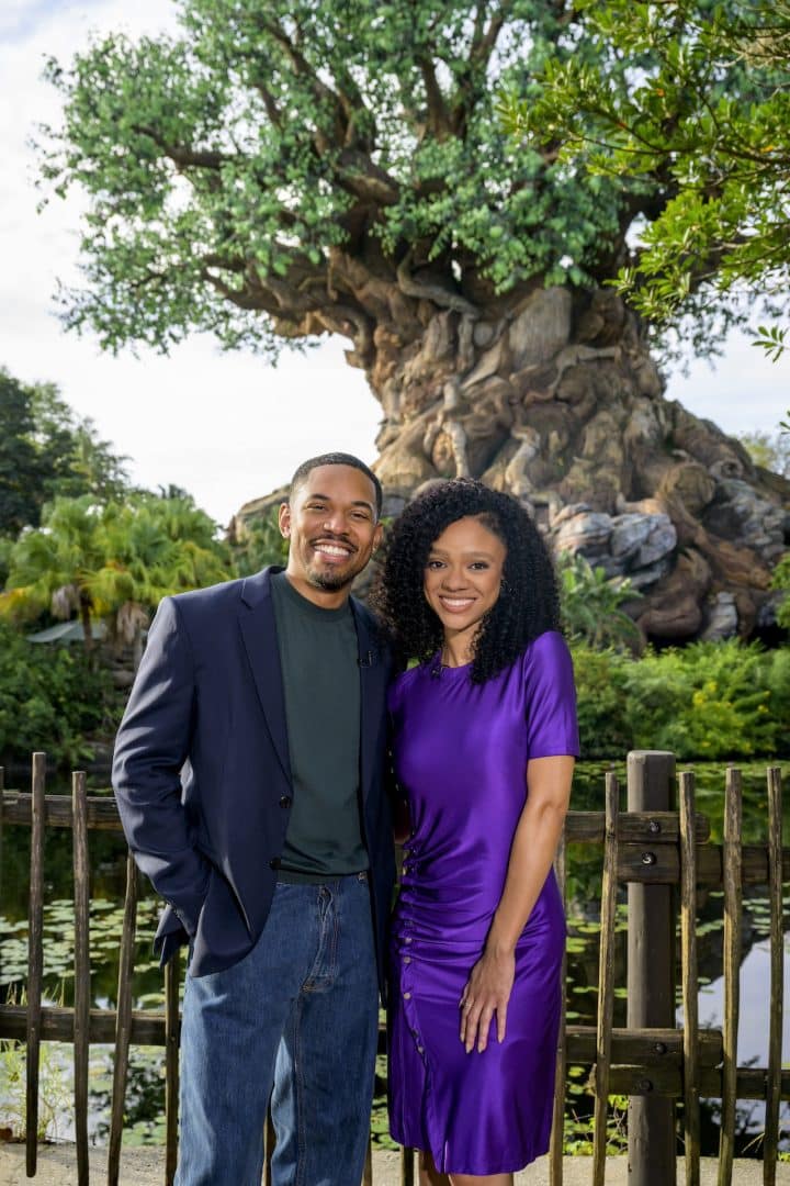 | The Main Street Mouse Disneys mufasa the Lion King Stars from the New Film Kelvin Harrison Jr taka and Tiffany Boone nala at Disneys Animal Kingdom Theme Park