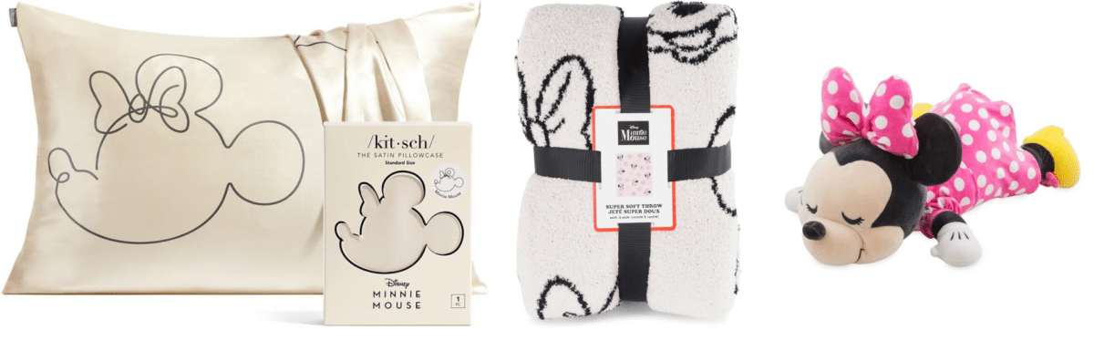 Kitsch Disney Minnie Mouse Pillowcase with Zipper Jay Franco Disney Minnie Mouse Feather Knit Fluffy Throw Blanket Disney Minnie Mouse Kids' Cuddleez Plush