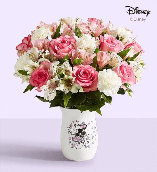 1 800 Flowers Disney Minnie Mouse Vase with Cherished Blooms Bouquet