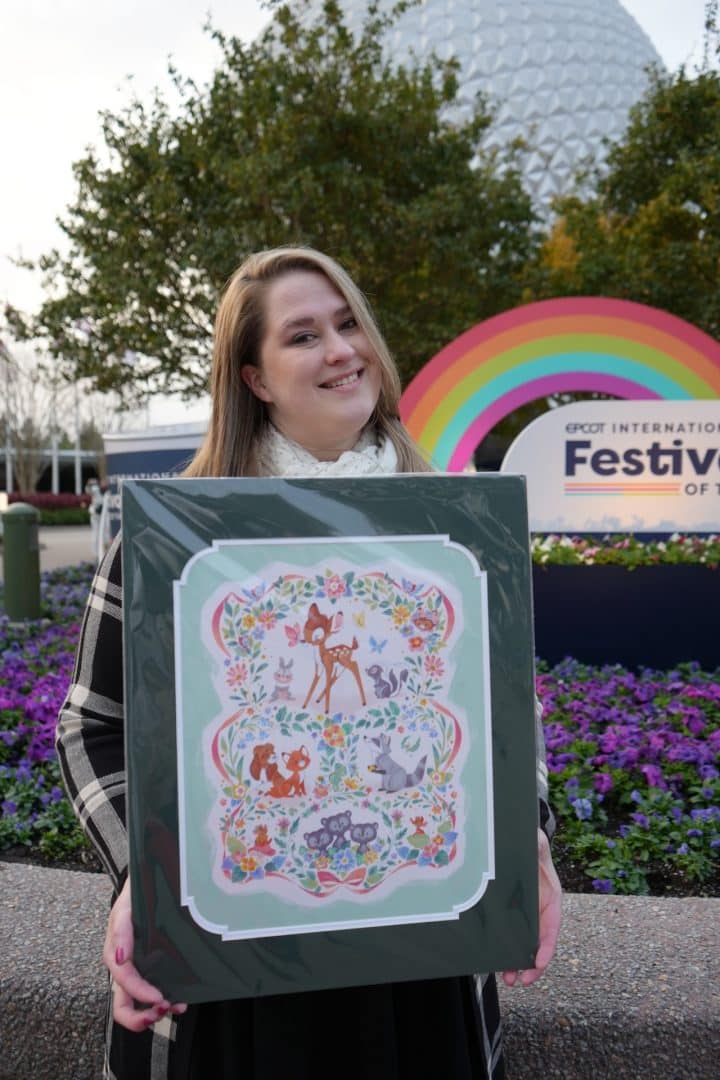 | The Main Street Mouse Disney Cast Member Working on Artwork for Epcot International Festival of the Arts Merchandise