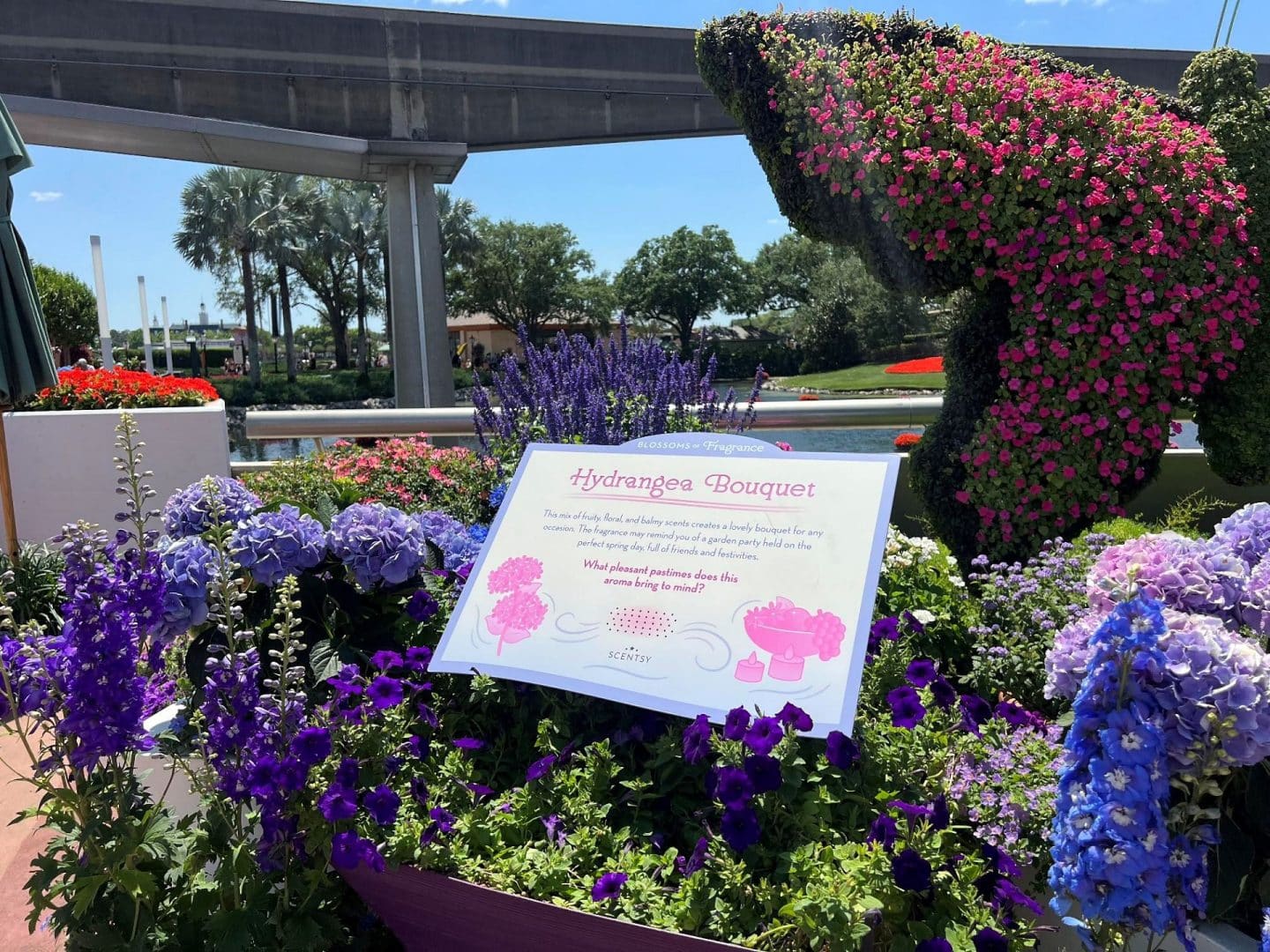 hydrangea bouquet scent station from Scentsy at EPCOT Flower & Garden Festival
