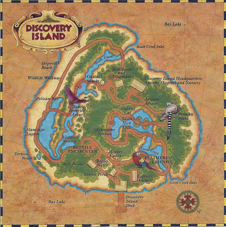 Discovery Island Map | The Main Street Mouse Discovery Island Map