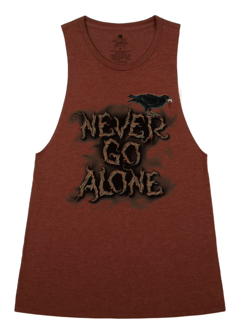 Halloween Horror Nights 2025 Never Go Alone Adult Tank Top