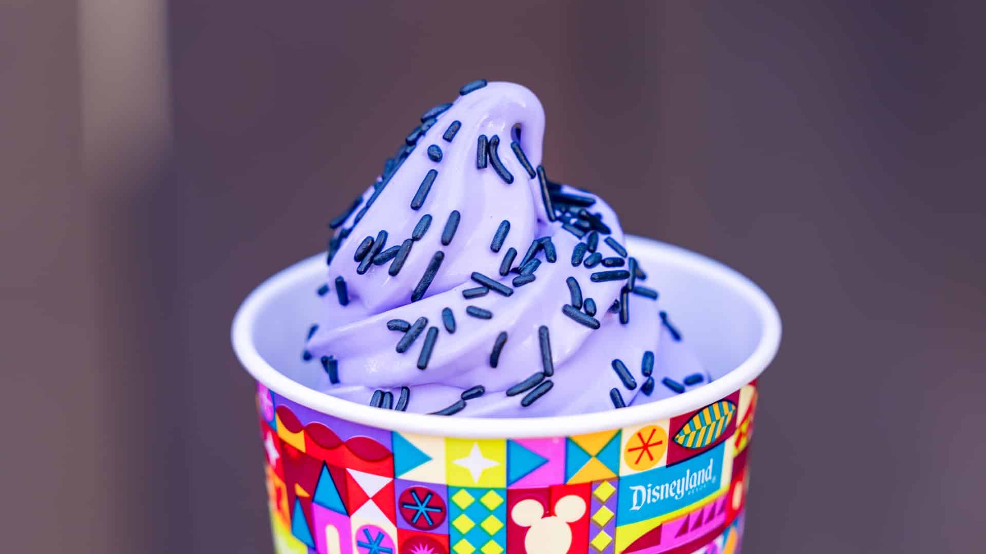 2025DLRHalloweenFoodieGuideUbeCone | The Main Street Mouse 2025 dlr halloween foodie guide ube cone