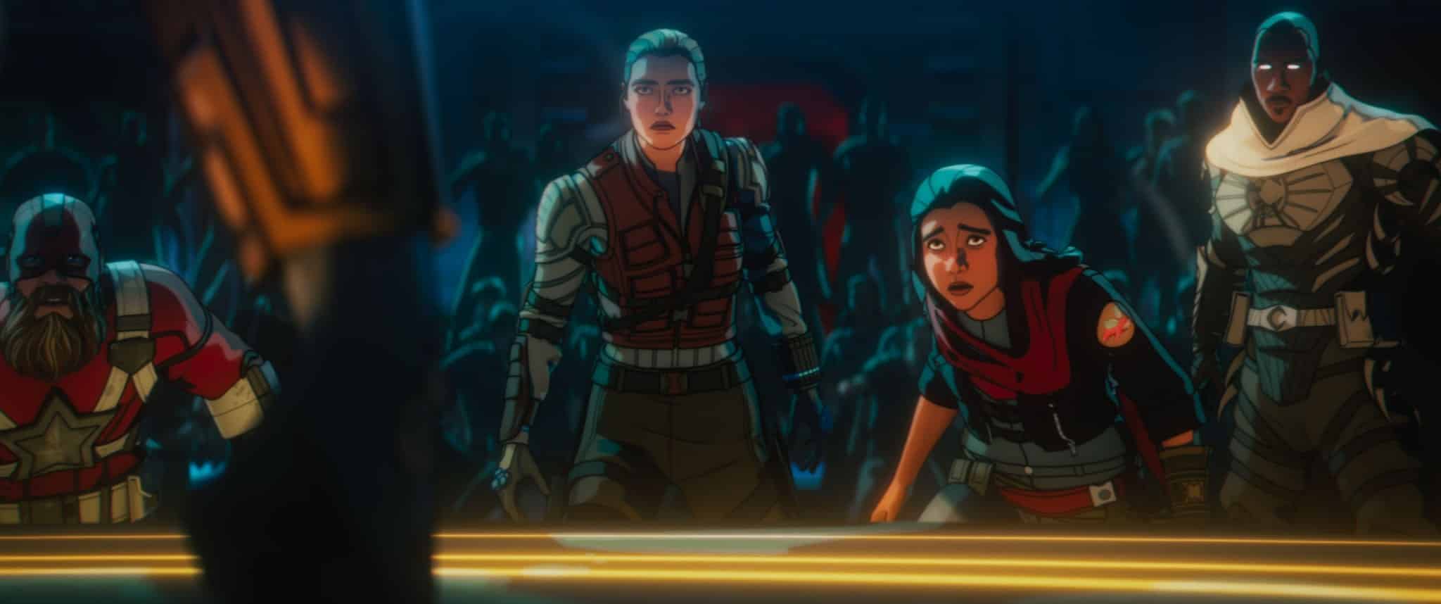 LR Alexei Shostakov Red Guardian voiced by David Harbour Yelena Belova voiced by Florence Pugh Kamala Khan voiced by Iman Vellani and Blade Knight voiced by Todd Williams in Marvel Animations Marvel Zombies on Disney+ | The Main Street Mouse l r Alexei Shostakov Red Guardian voiced by David Harbour Yelena Belova voiced by Florence Pugh Kamala Khan voiced by Iman Vellani and Blade Knight voiced by Todd Williams in Marvel Animations marvel Zombies on Disney+
