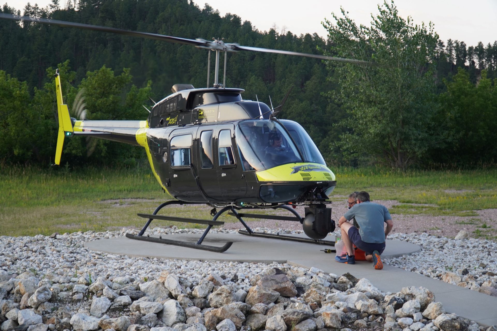 Helicopter for filming soarin across america