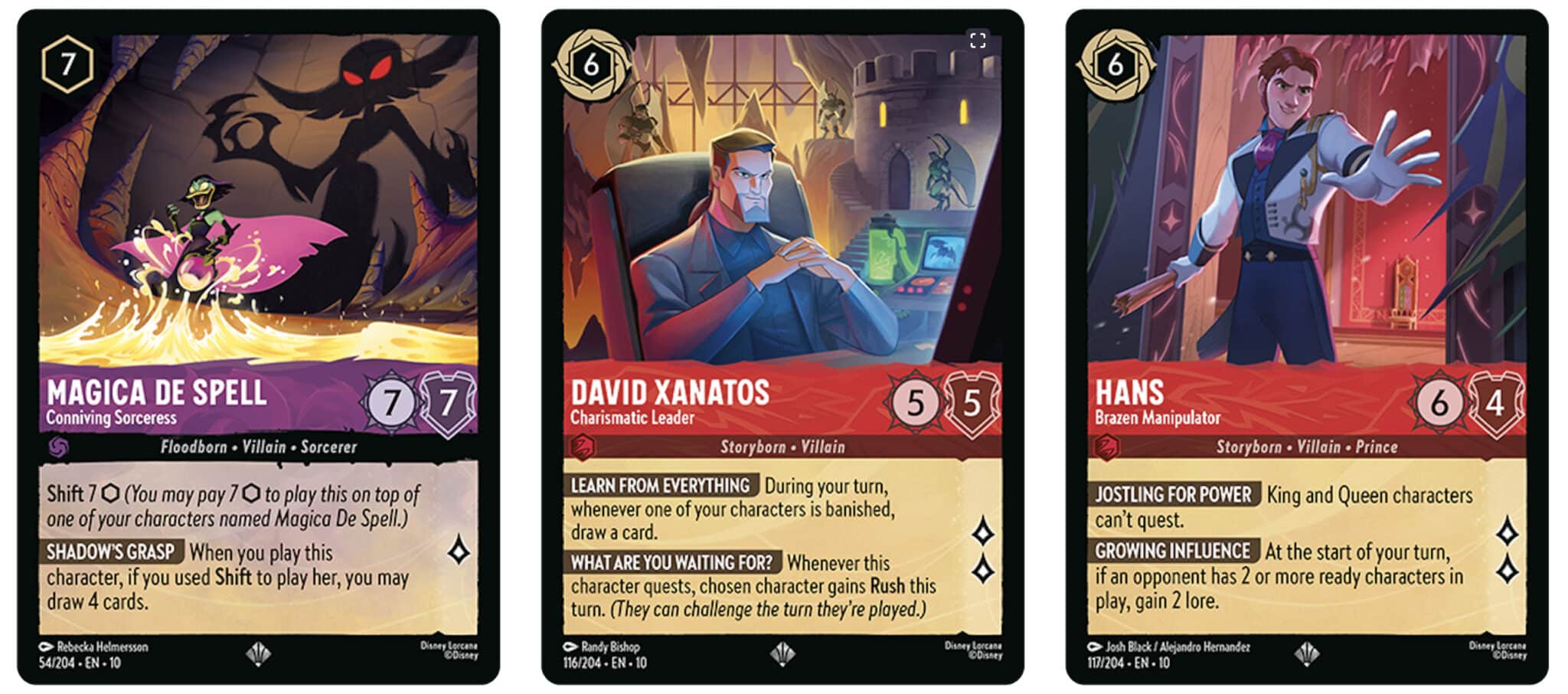 Lorcana Super Rare Villains Cards