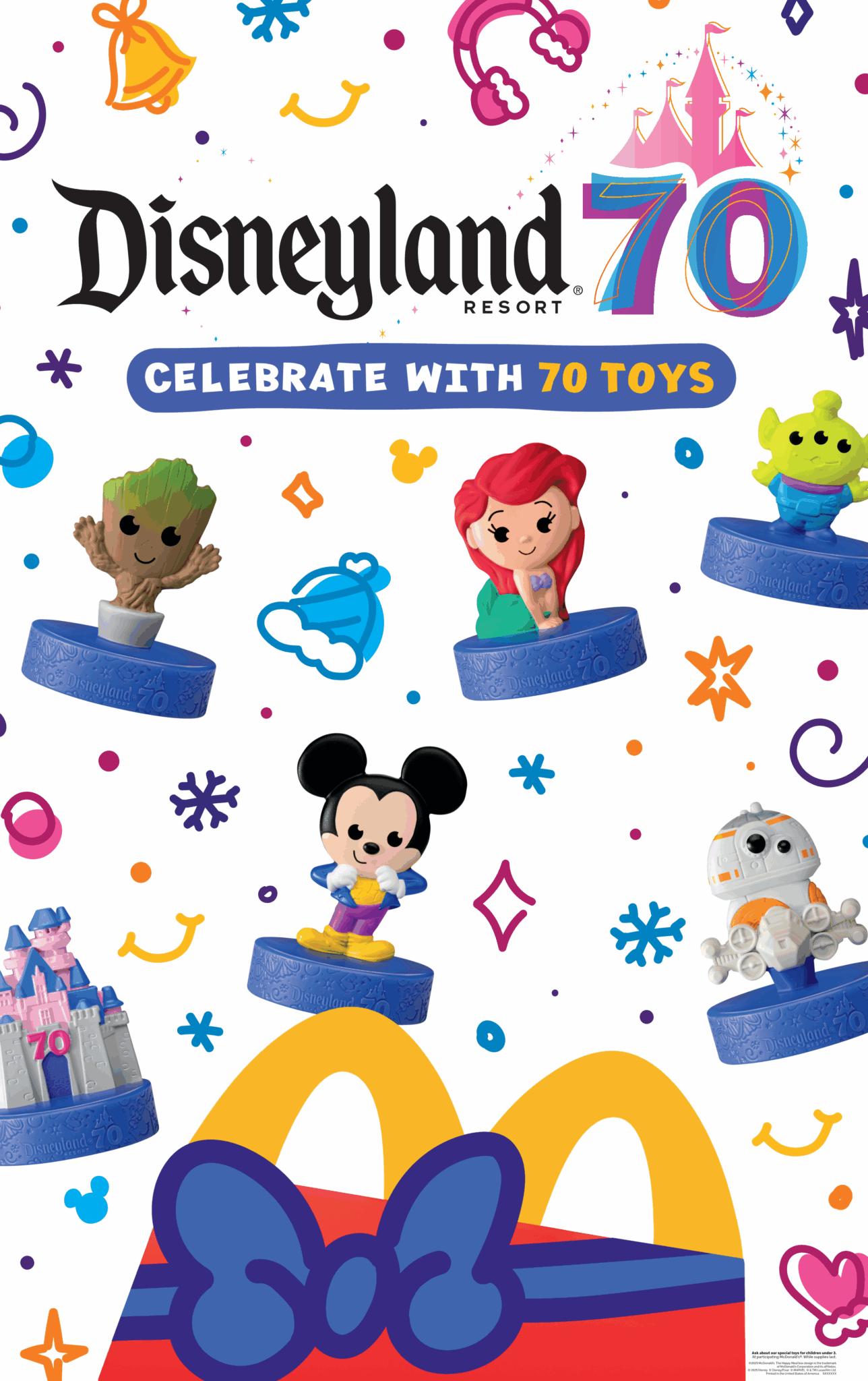 Disneyland Resort 70th Anniversary Mcdonalds Happy Meal Toys