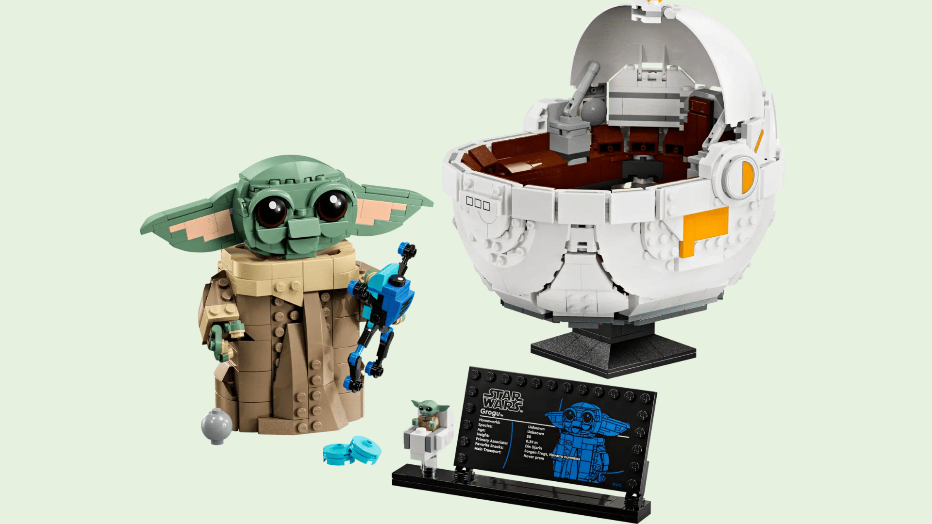 Lego grogu with hover pram