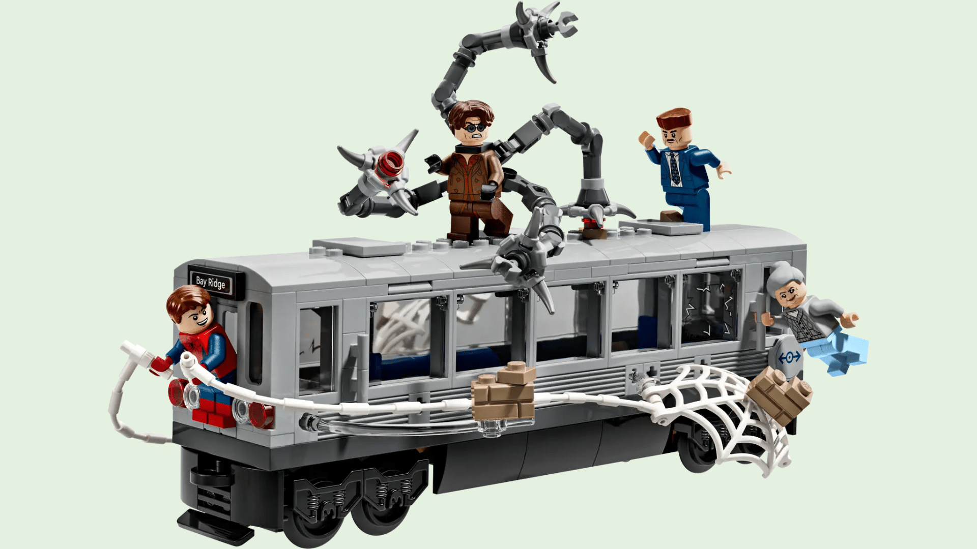 Lego spider man subway scene