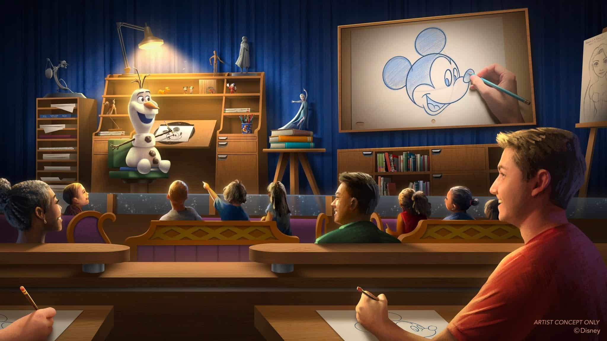 Olaf Draws! is coming to the Magic of Disney Animation Studios at