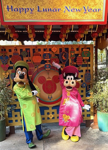 Goofy and Clarabelle Cow wearing attire inspired by Vietnamese traditions | The Main Street Mouse Goofy and Clarabelle Cow Wearing Attire Inspired by Vietnamese Traditions
