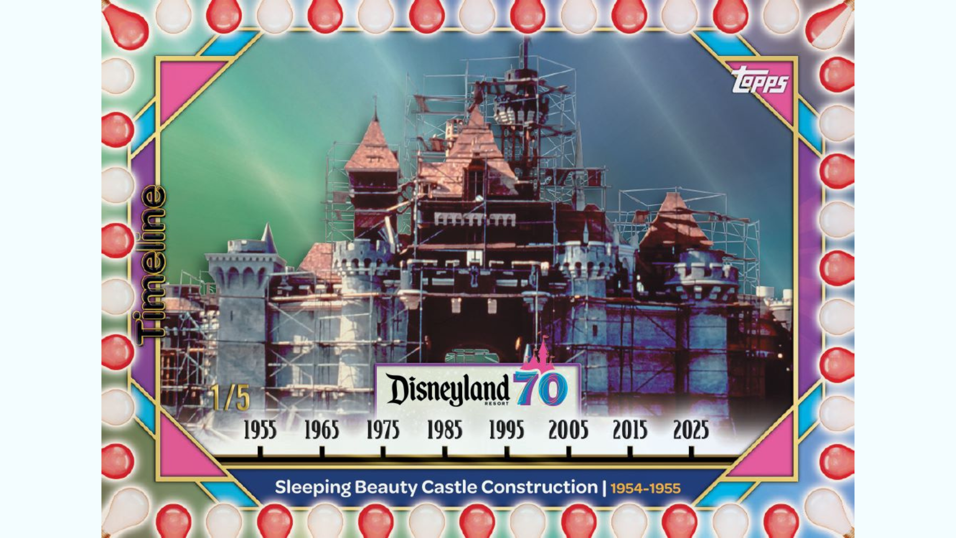SleepingBeautyCastleConstructionTradingCard | The Main Street Mouse Sleeping beauty castle construction trading card
