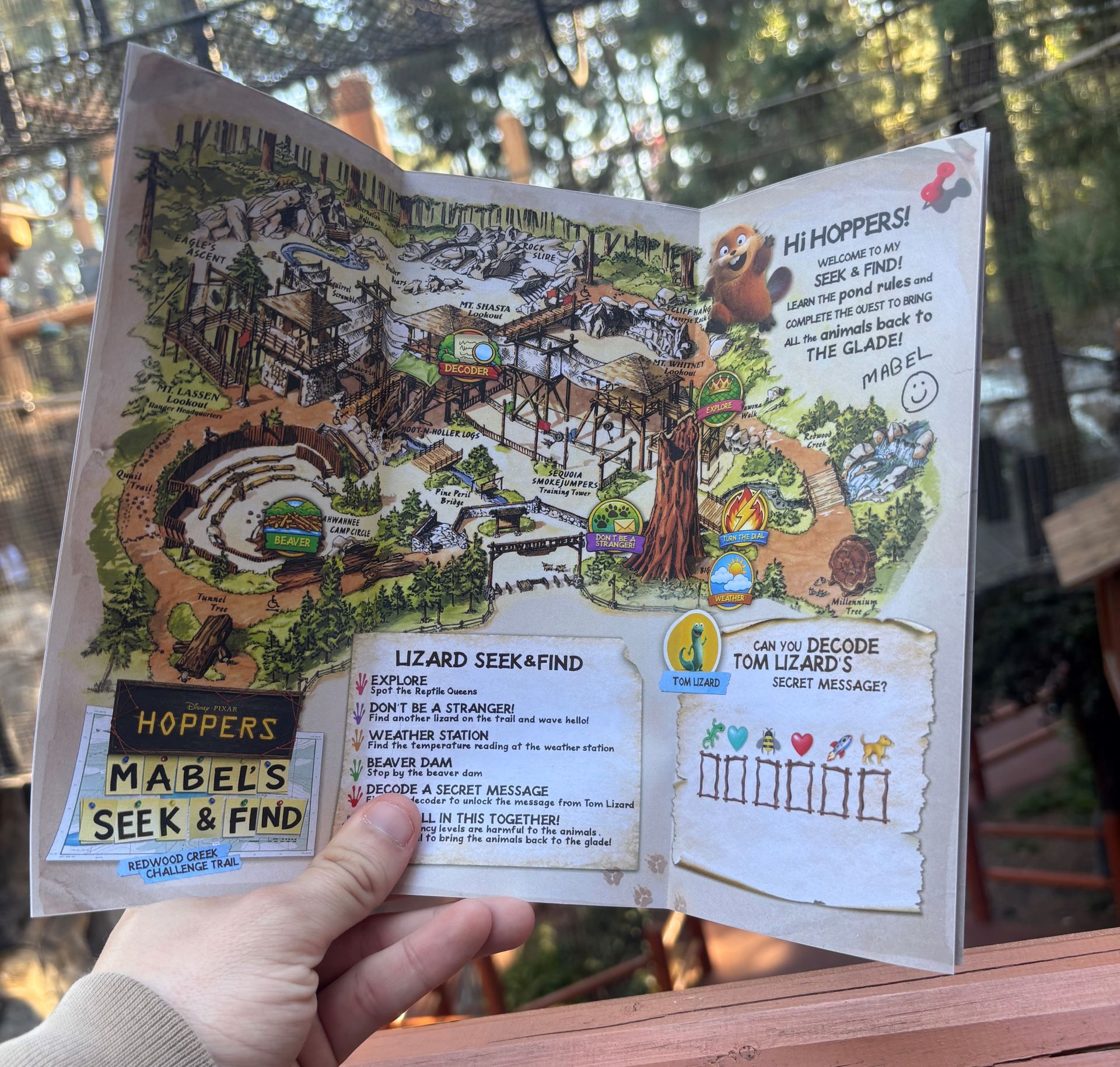 Hoppers map at redwood creek challenge trail