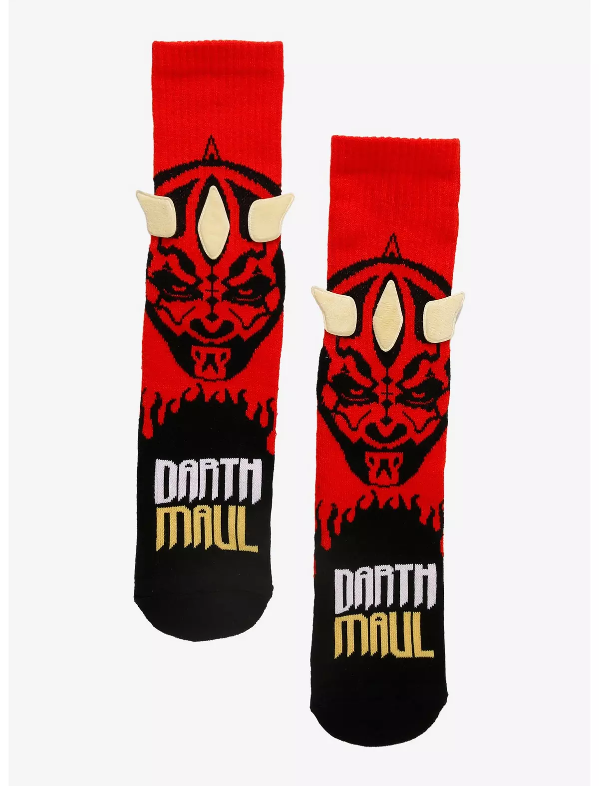 Star Wars Darth Maul 3D Horn Crew Socks | The Main Street Mouse Star Wars Darth Maul 3d Horn Crew Socks