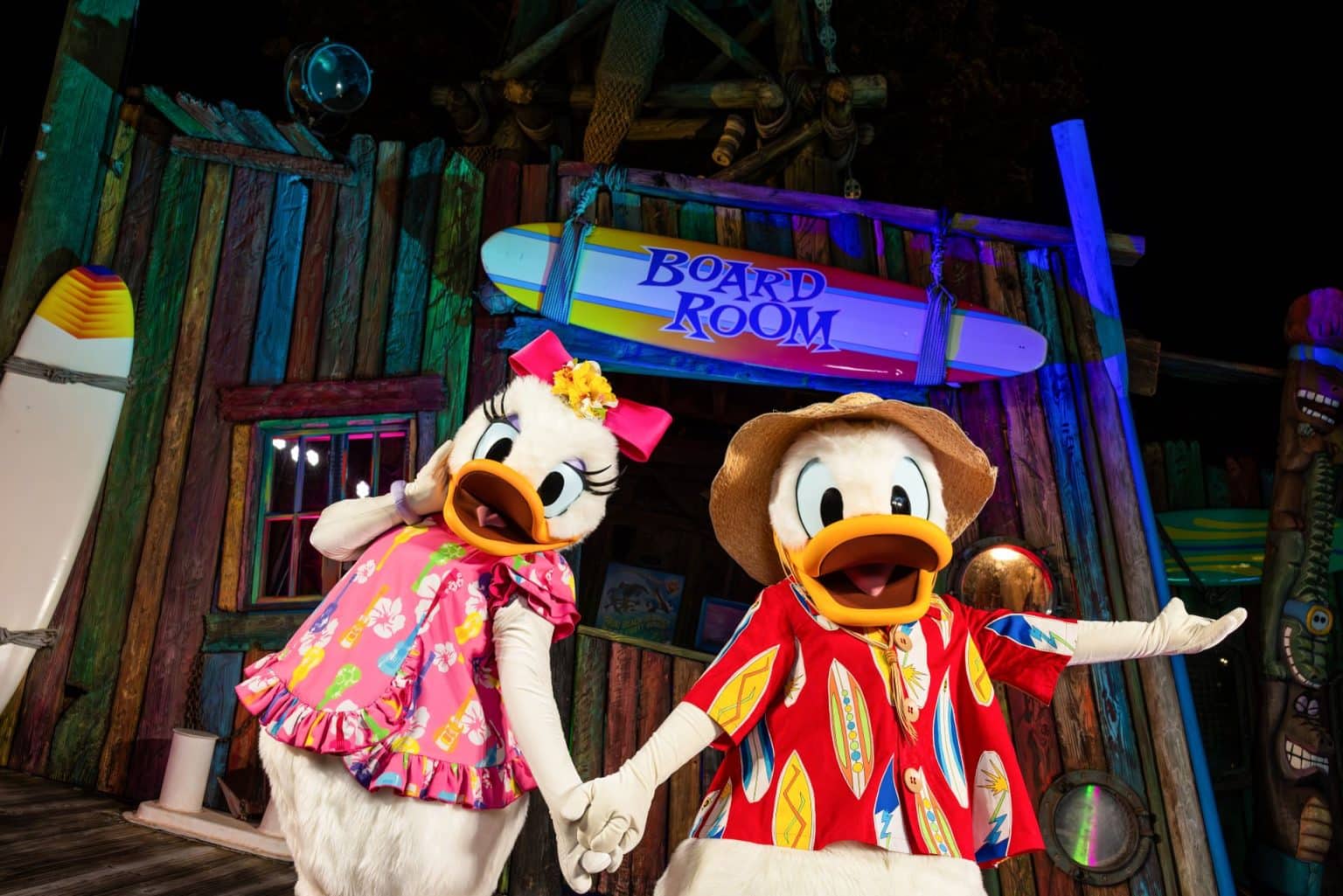 Donald and Daisy at H2O Glow Nights