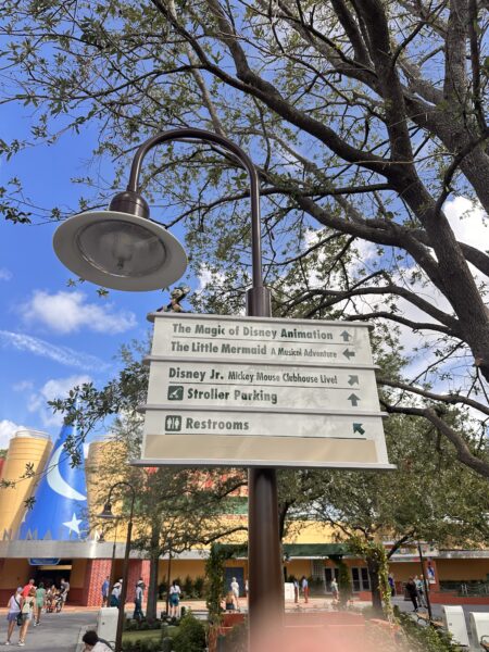 the Walt Disney Studios Courtyard Sign with Jiminy Cricket