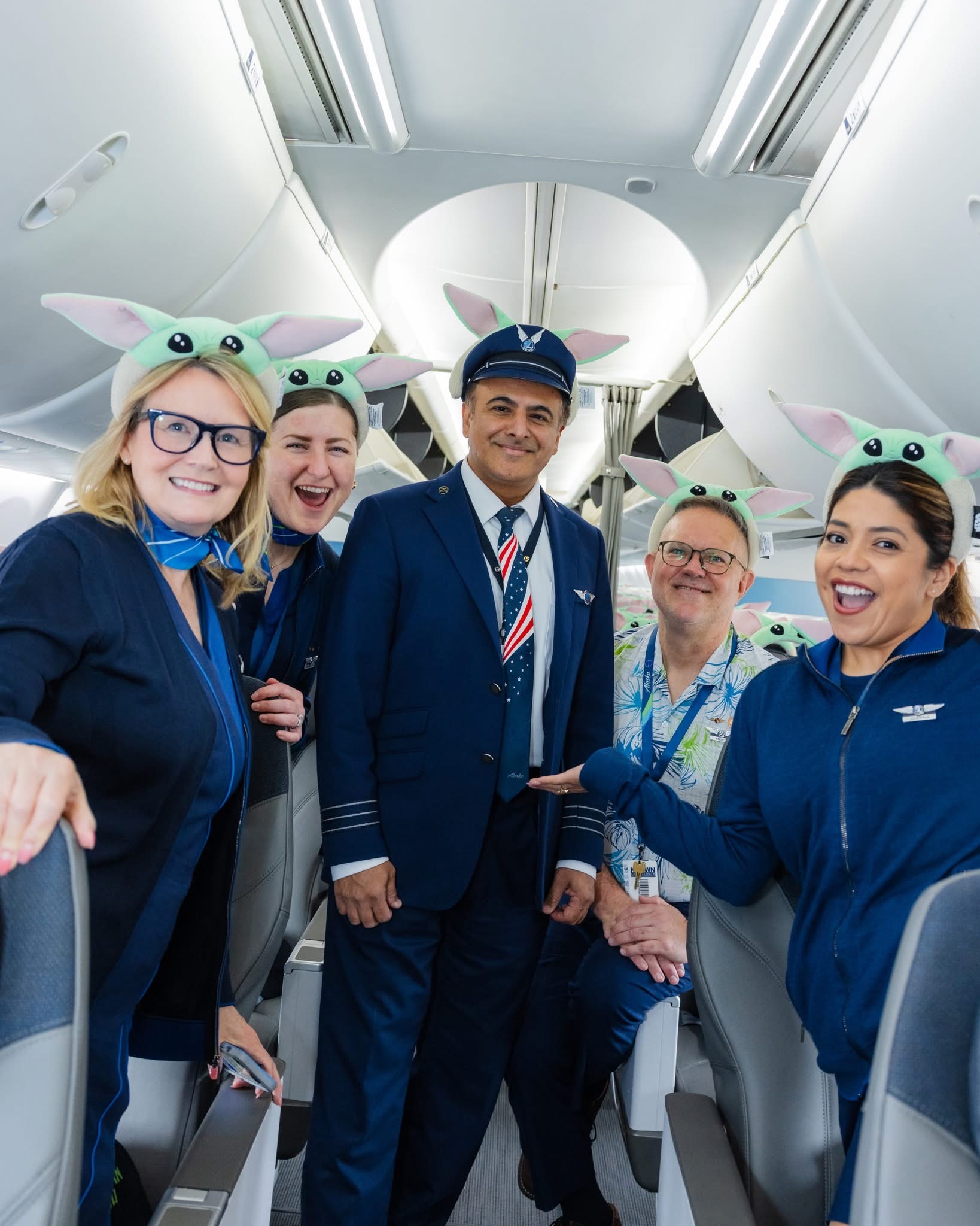Alaska Airlines Mandalorian and Grogu Crew