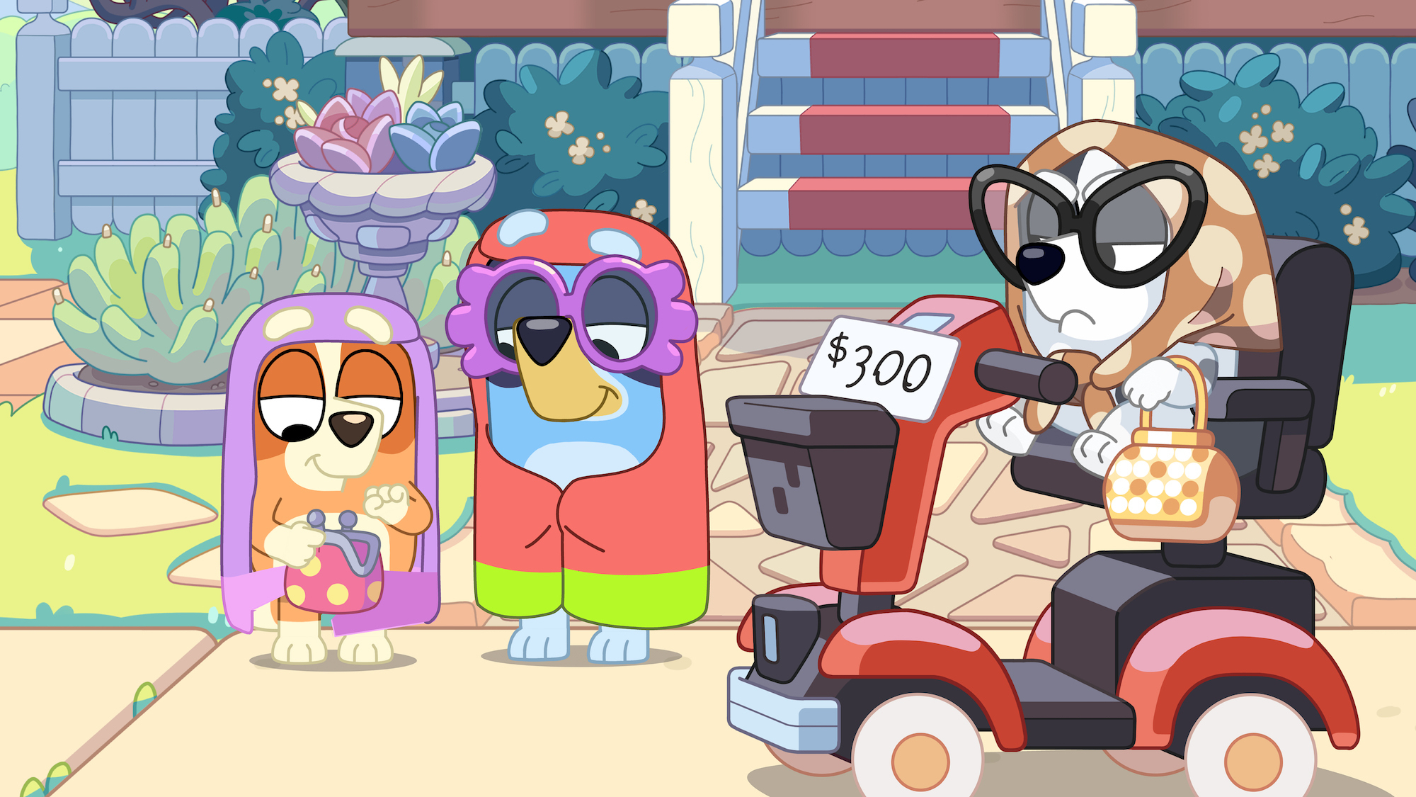 Bluey and her sister Bingo are dressed up in an episode of Bluey | The Main Street Mouse Bluey and Her Sister Bingo Are Dressed Up in an Episode of'Bluey'