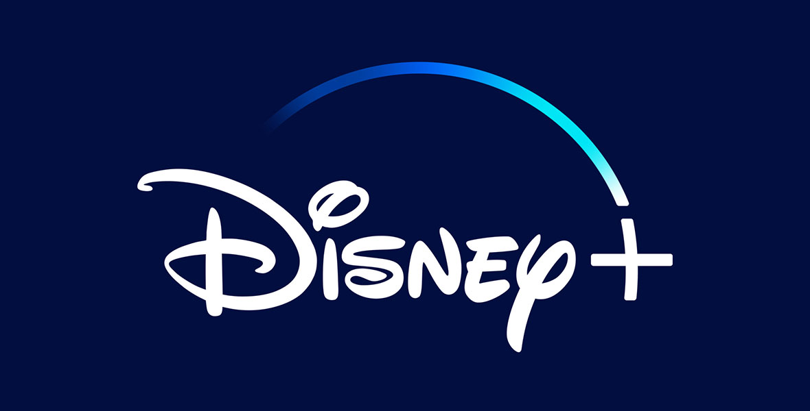 1180w600hDisneyPlusLogo | The Main Street Mouse Disney+ Logo on a Dark Blue Background White Wordmark with a Gradient Arc Above
