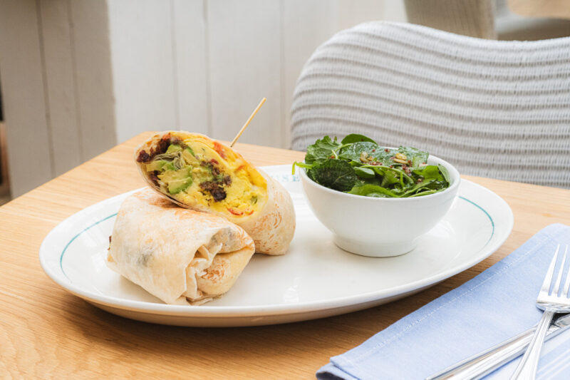 Green Chile Breakfast Burrito at Summer House on the Lake