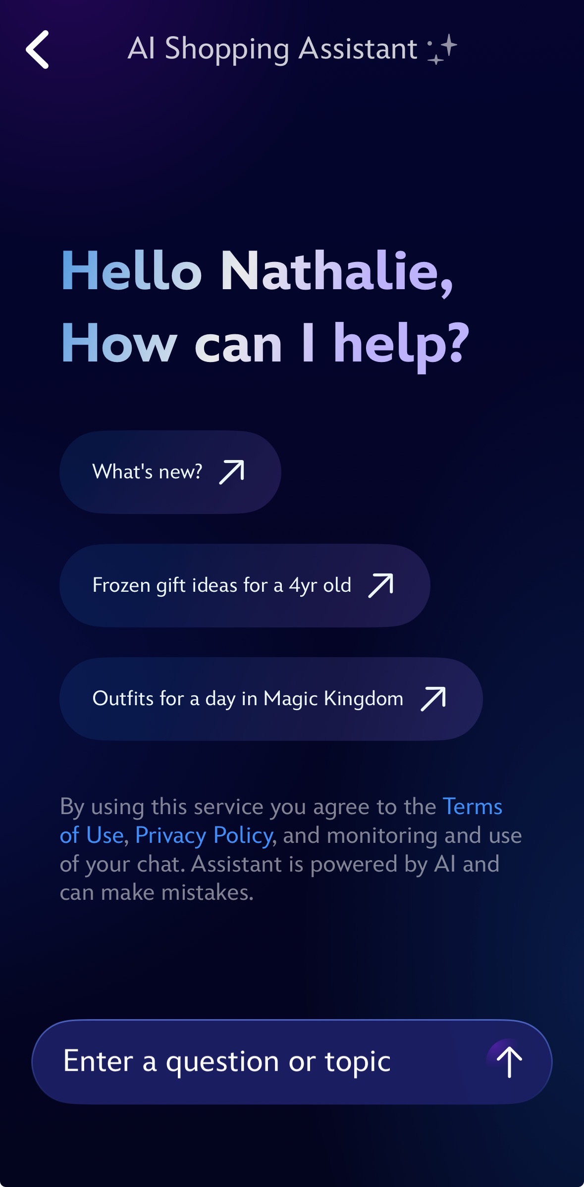 Disney Store Ai Shopping Assistant
