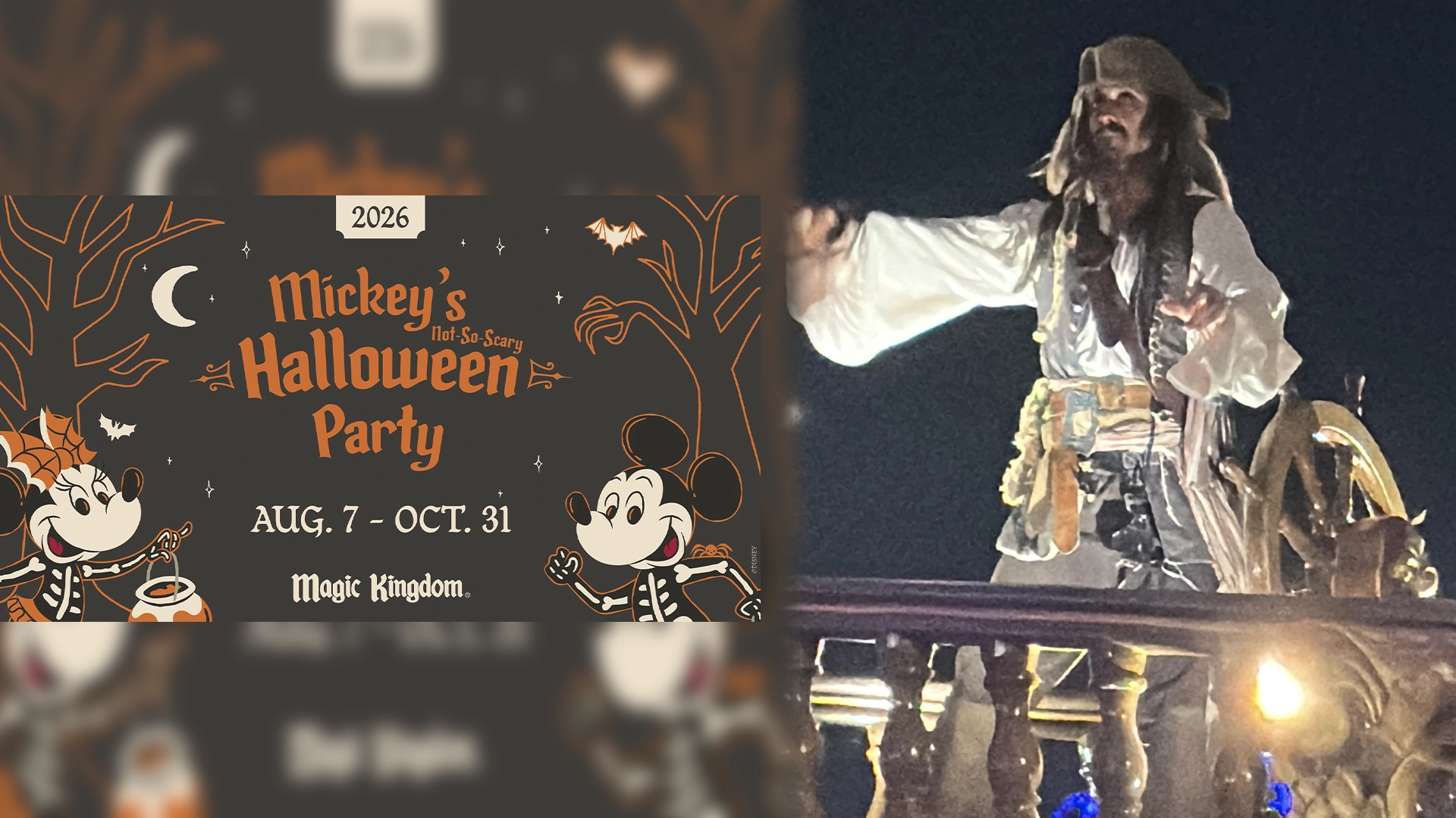 Captain Jack Sparrow is Coming to Mickeys Not so scary Halloween Party 2026