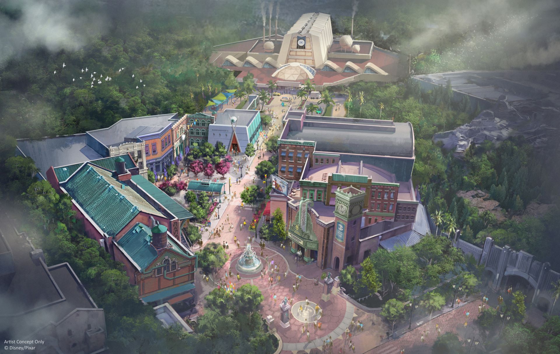 Monstropolis birds eye view rendering
