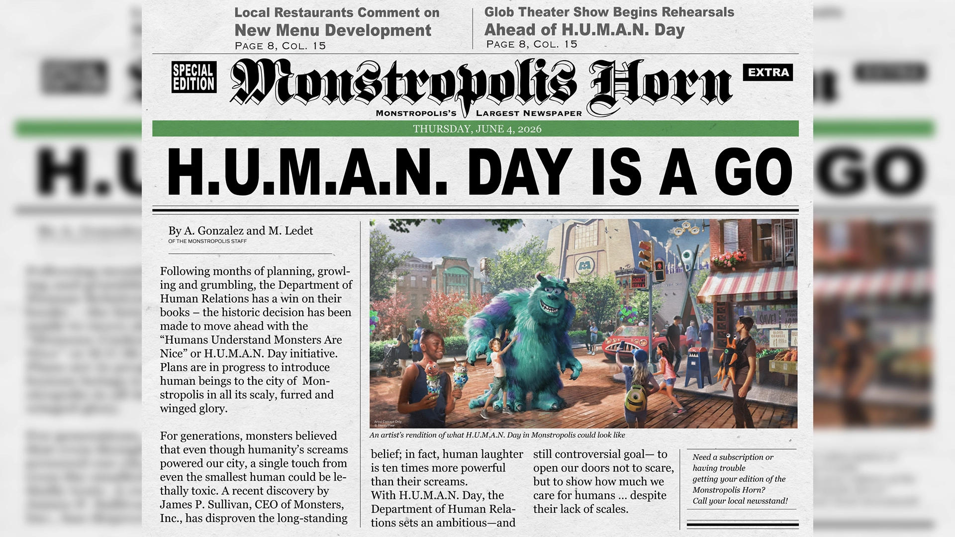 Monstropolis is Preparing for Human Day and That Changes Everything