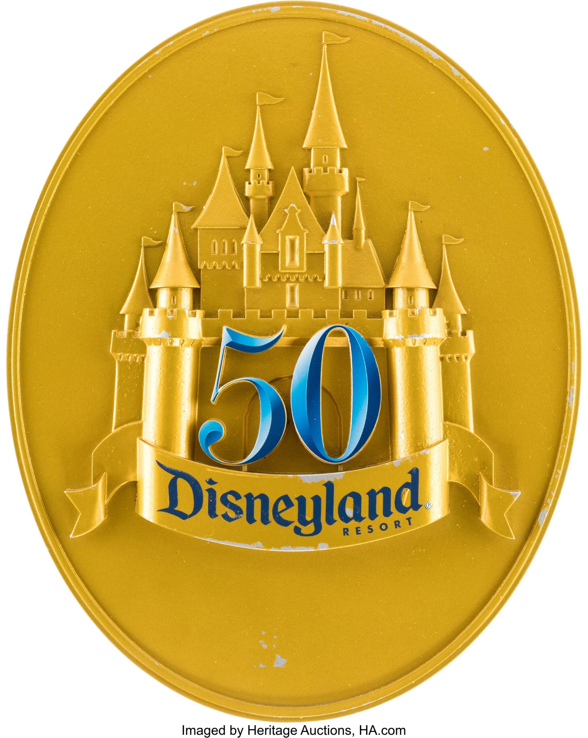 Disneyland® Resort 50th Anniversary The Happiest Homecoming on Earth Original ParkUsed Oval Plaque | The Main Street Mouse Disneyland® Resort 50th Anniversary the Happiest Homecoming on Earth Original Park used Oval Plaque